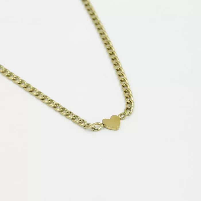 Heart Chain Necklace - Gold