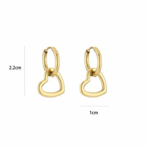 Dewi Heart Earrings - Gold