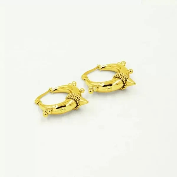 Bali Point Chunk Earrings - Gold