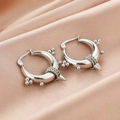 Bali Point Chunk Earrings - Silver
