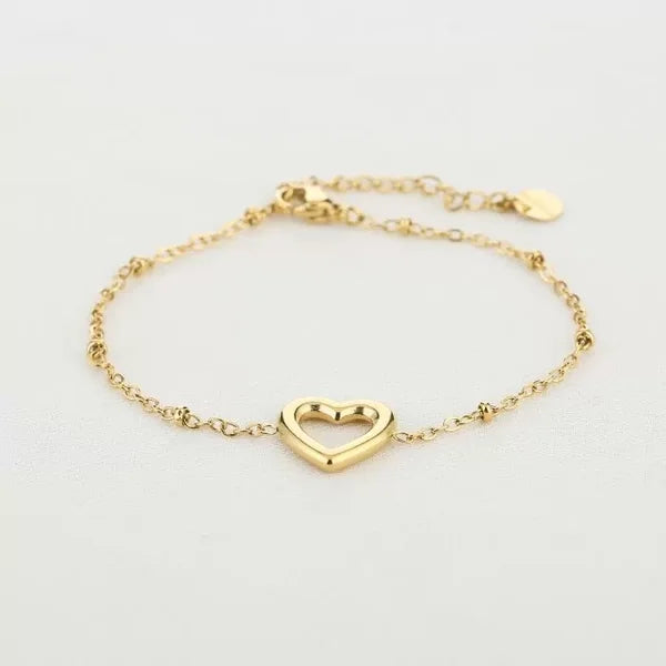 Open Heart Bracelet - Gold