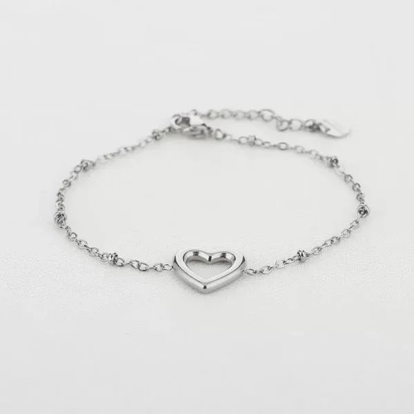 Open Heart Bracelet - Silver