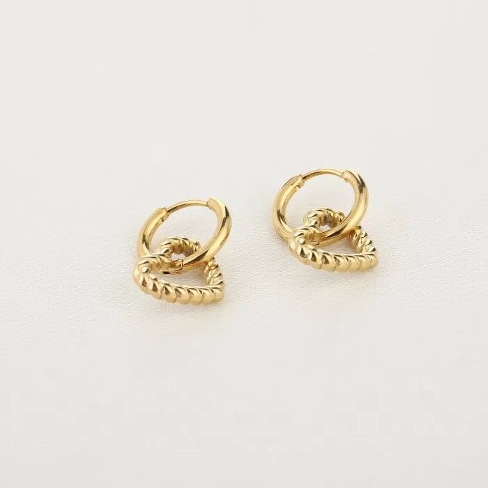 Rotate Heart Earrings - Gold