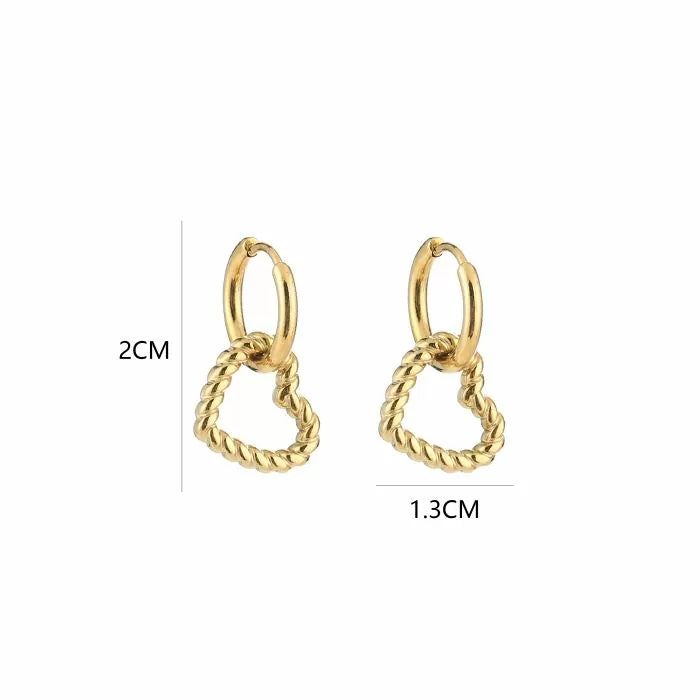 Rotate Heart Earrings - Gold