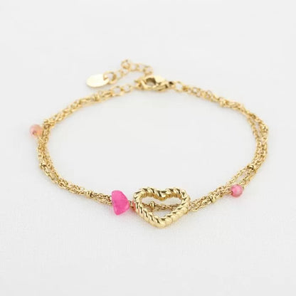 Stacey Bracelet - Gold Pink