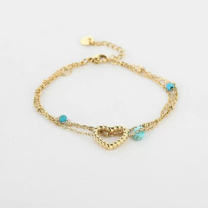 Stacey Bracelet - Gold Turquoise