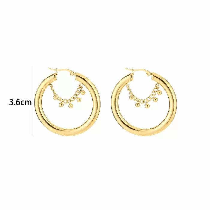 Hoop With Dot Earrings - Gold - Sieradenbycelin Sieradenbycelin Sieradenbycelin