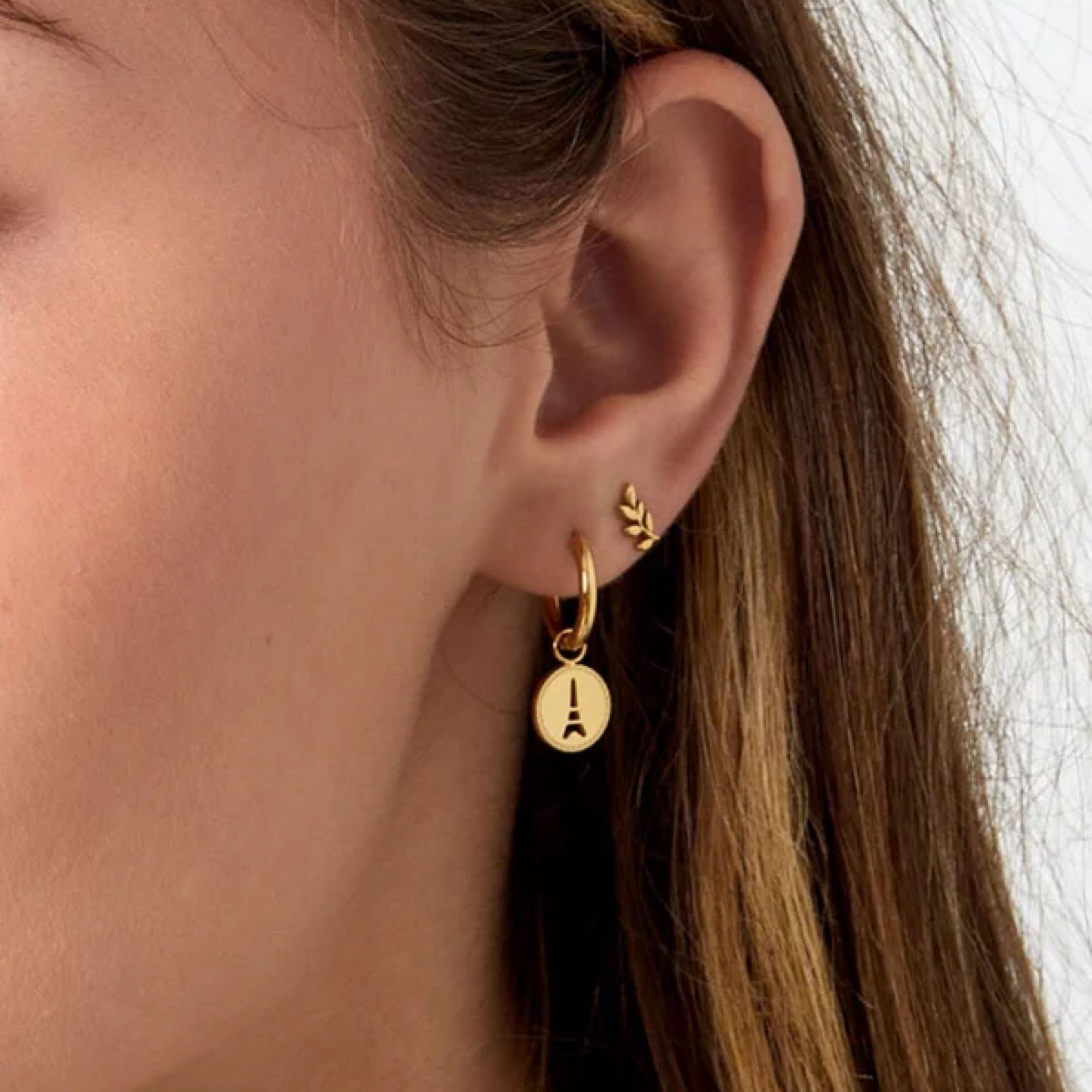 Eiffel Coin Earrings - Gold - Sieradenbycelin Sieradenbycelin Sieradenbycelin