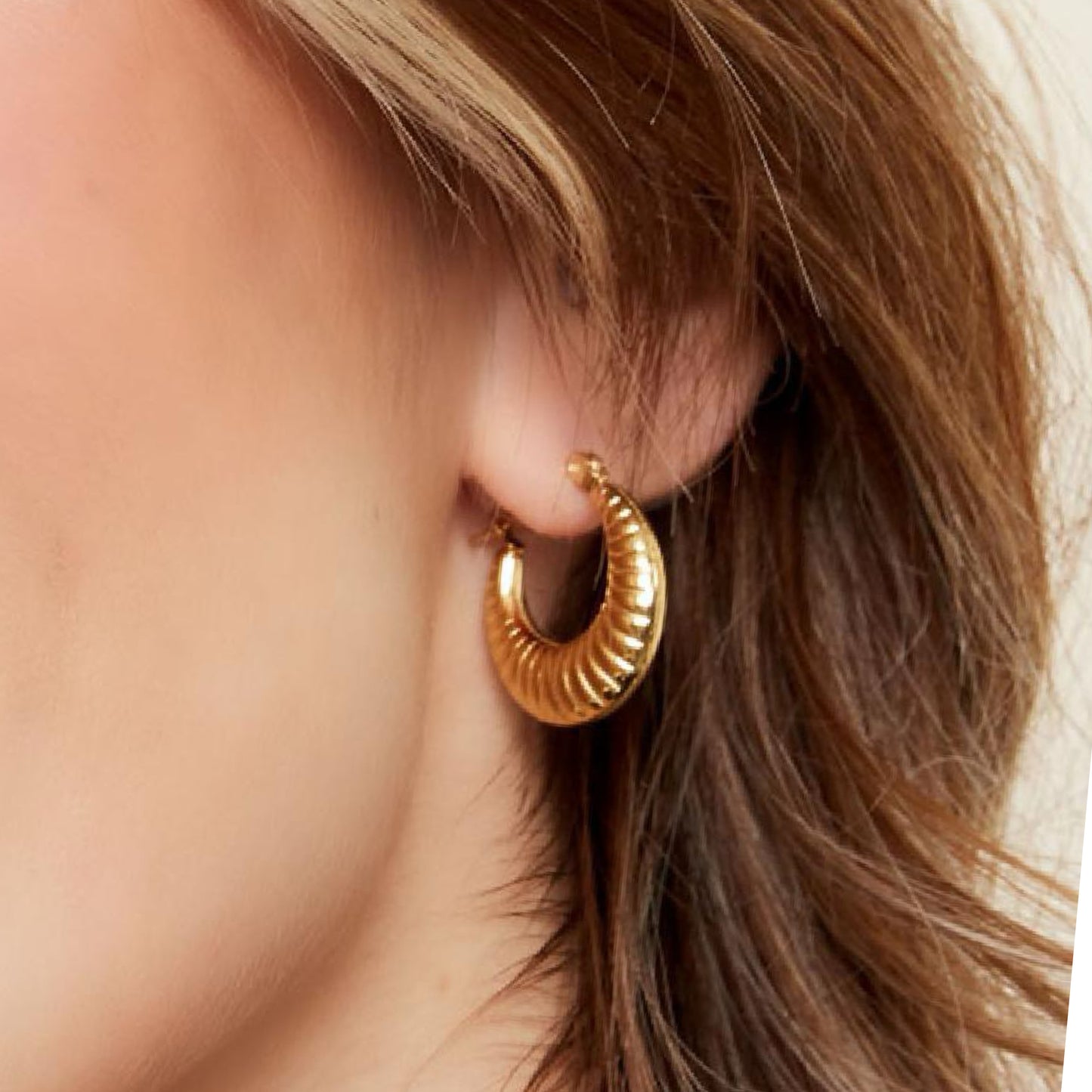 Printed Earrings - Gold