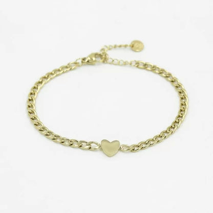 Heart Chain Bracelet - Gold
