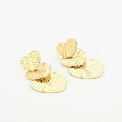 Sandy Heart Earrings - Gold