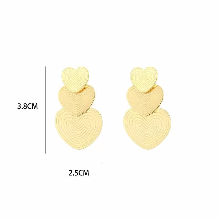 Sandy Heart Earrings - Gold