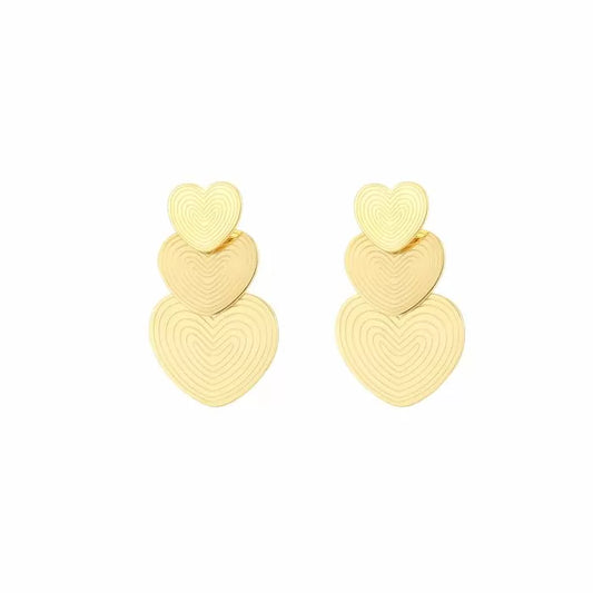 Sandy Heart Earrings - Gold