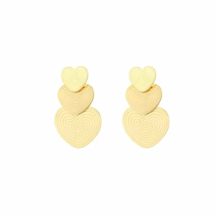 Sandy Heart Earrings - Gold