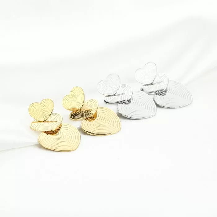 Sandy Heart Earrings - Gold