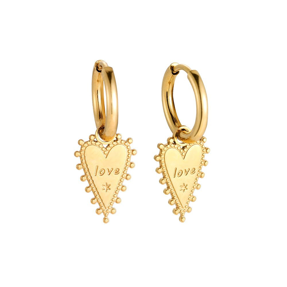 Brave Heart Earrings - Gold - Sieradenbycelin Sieradenbycelin Sieradenbycelin