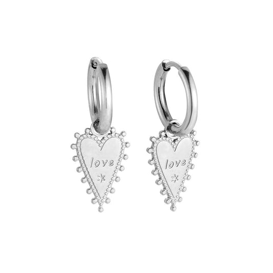 Brave Heart Earrings - Silver