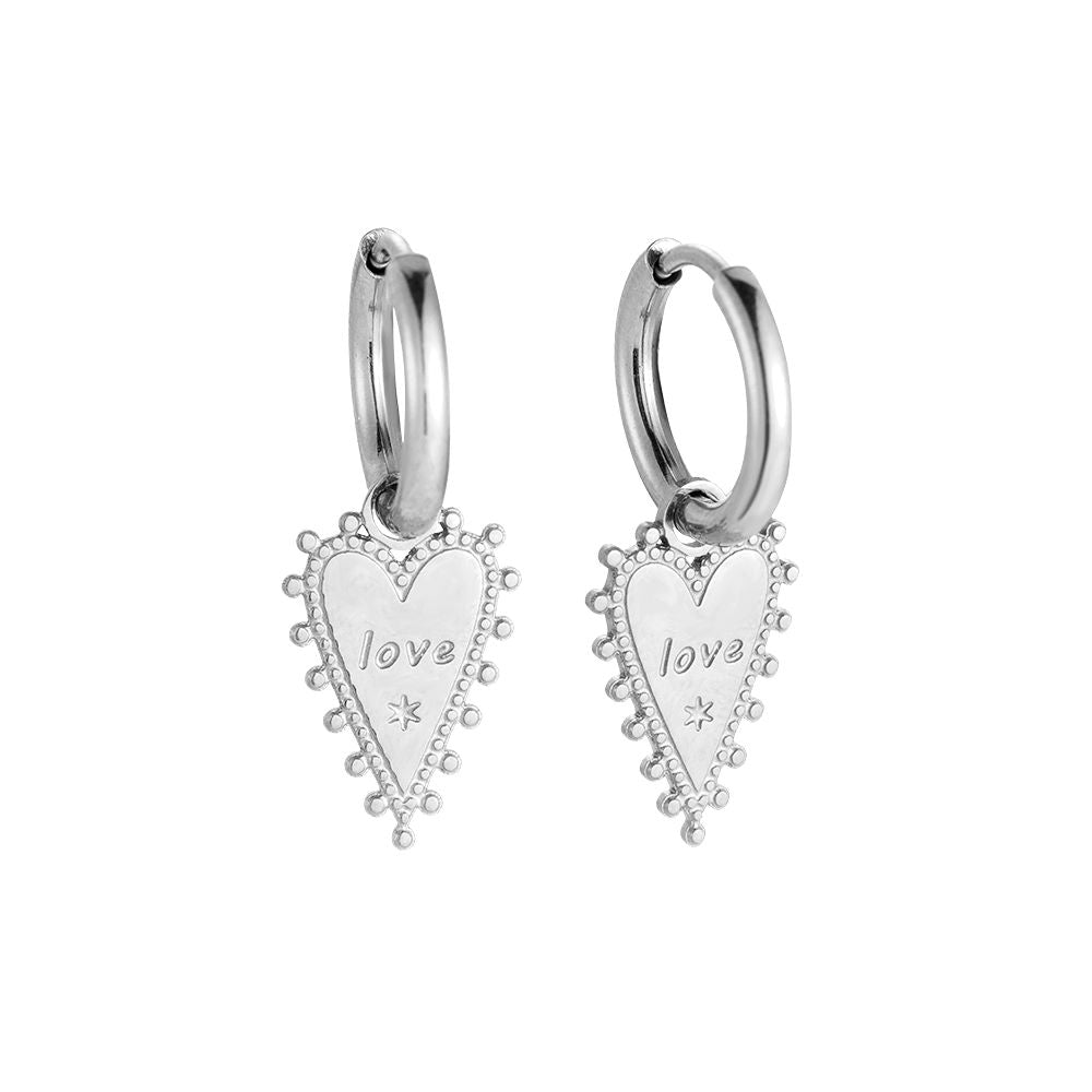 Brave Heart Earrings - Silver - Sieradenbycelin Sieradenbycelin Sieradenbycelin