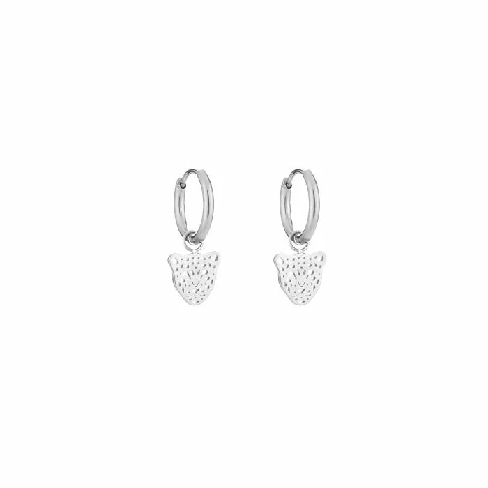 Leopard Earrings - Silver - Sieradenbycelin Sieradenbycelin Sieradenbycelin