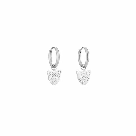 Leopard Earrings - Silver