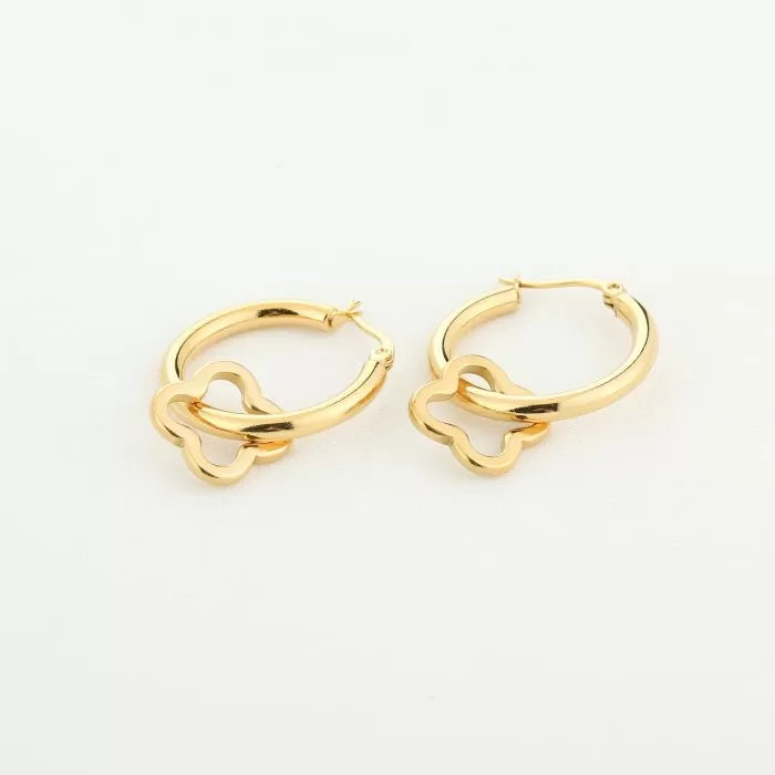 Open Clover Earrings - Gold