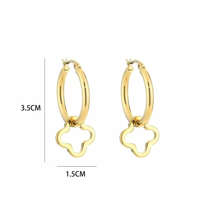 Open Clover Earrings - Gold