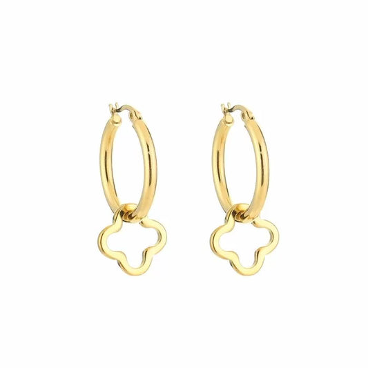 Open Clover Earrings - Gold