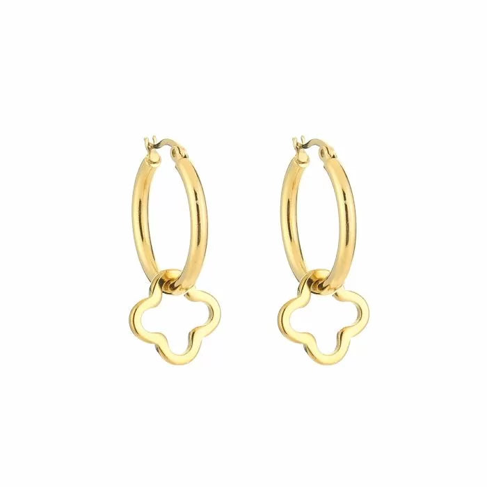 Open Clover Earrings - Gold