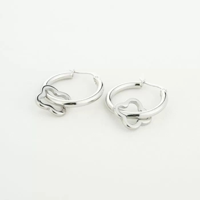 Open Clover Earrings - Silver