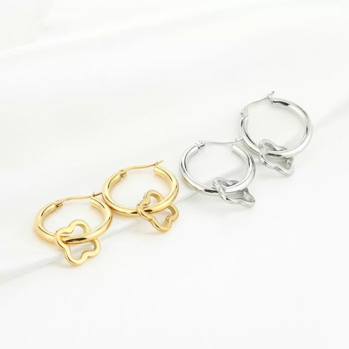 Open Clover Earrings - Gold