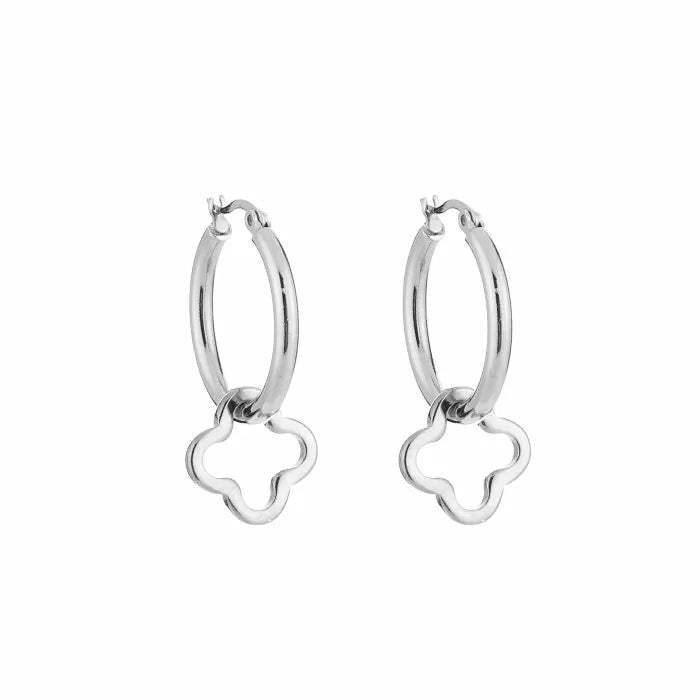 Open Clover Earrings - Silver