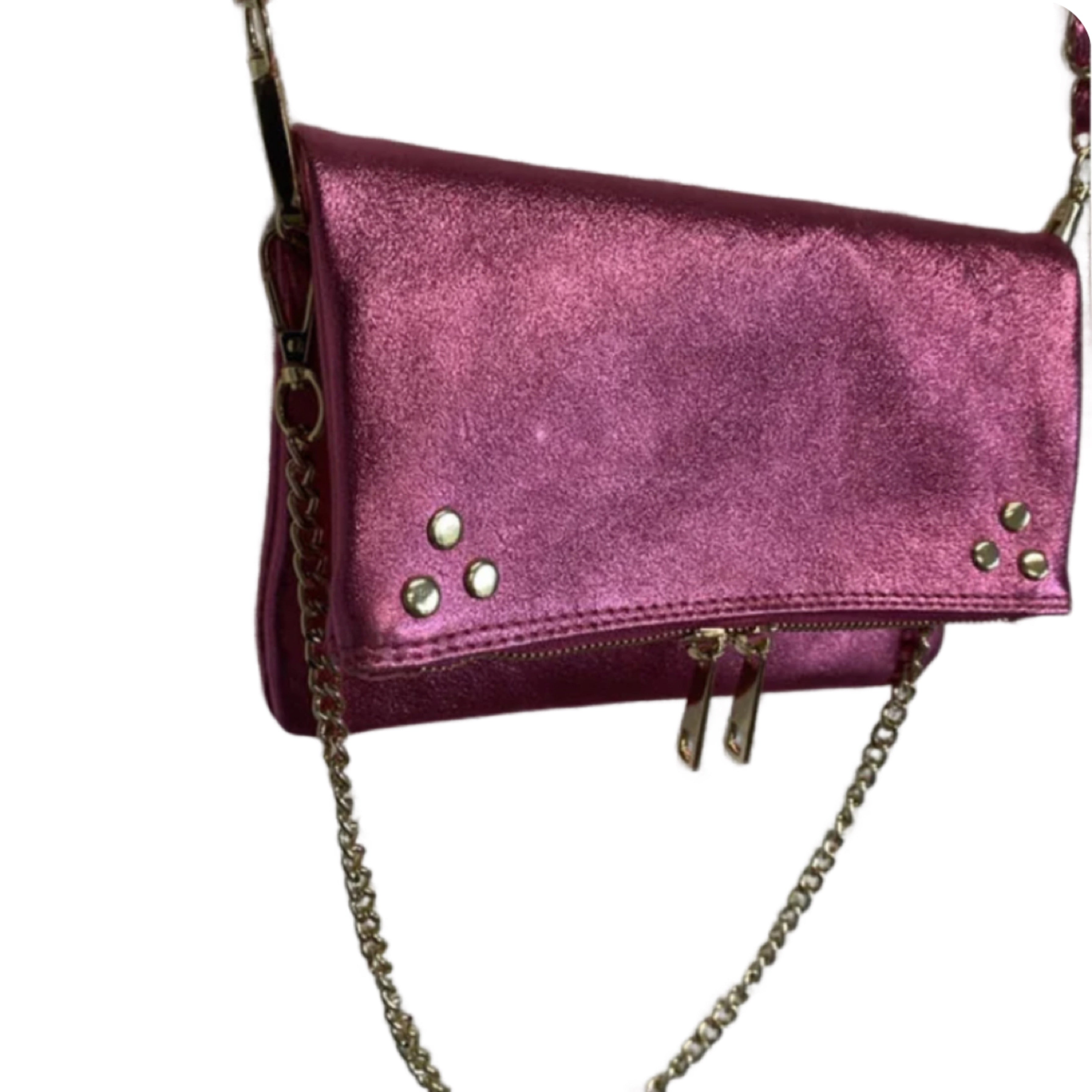 Daniek Metallic Tas Echt Leer - Roze - Sieradenbycelin Sieradenbycelin Sieradenbycelin