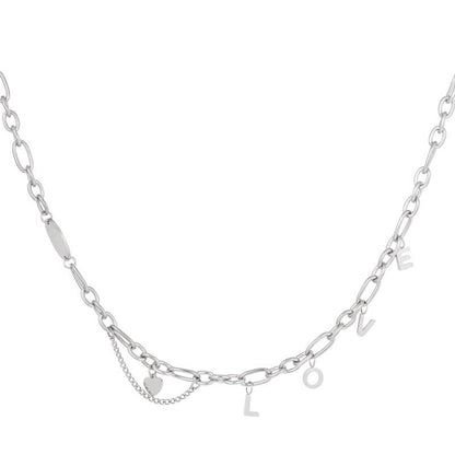 Chunky Love Necklace - Silver