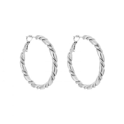 Twisted Chain Earrings - Silver