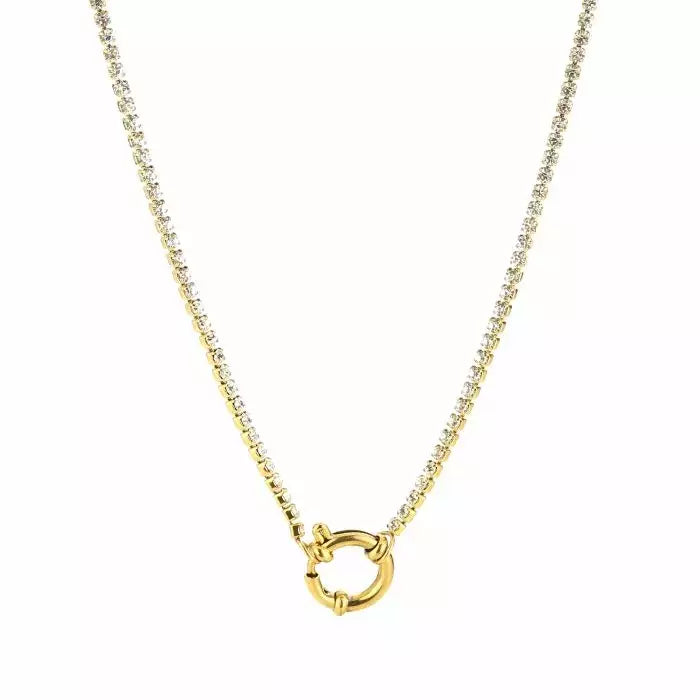 Zirkonia Circle Necklace - Gold