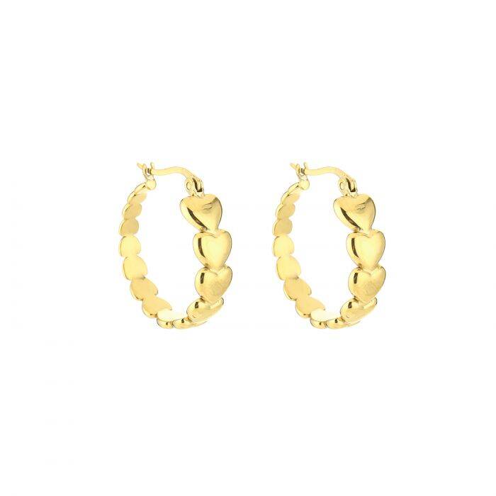 Big Heart Earrings - Gold
