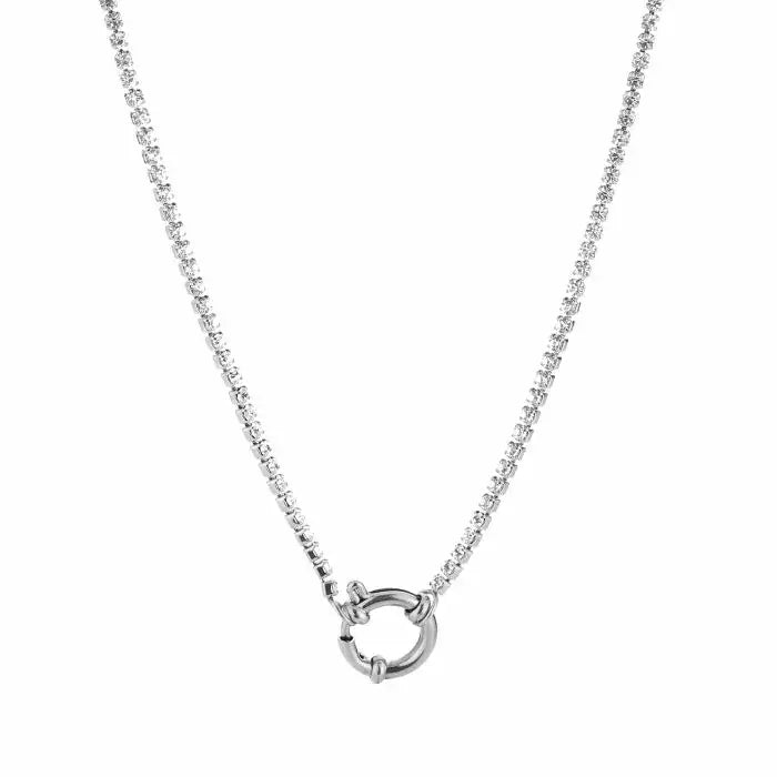 Zirkonia Circle Necklace - Silver