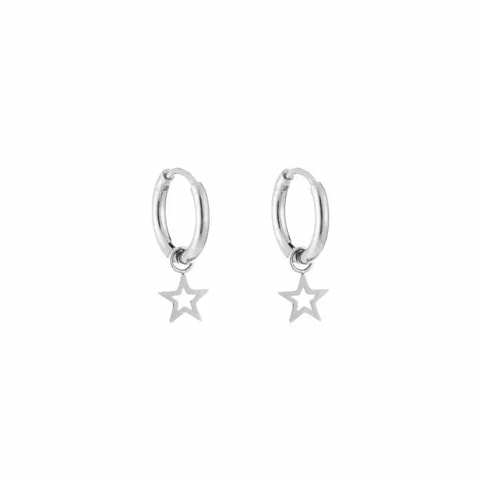 Basic Open Star Earrings - Silver - Sieradenbycelin Sieradenbycelin Sieradenbycelin