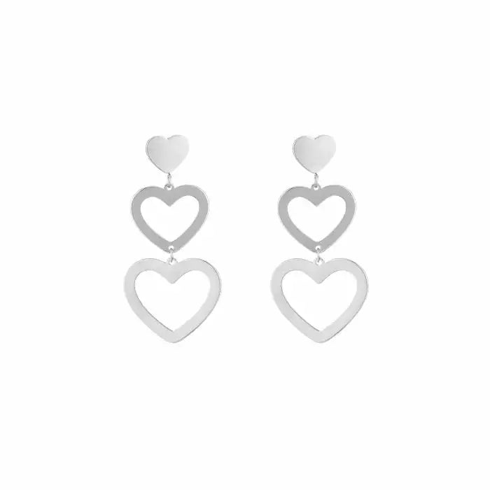 To Close Heart Earrings - Silver