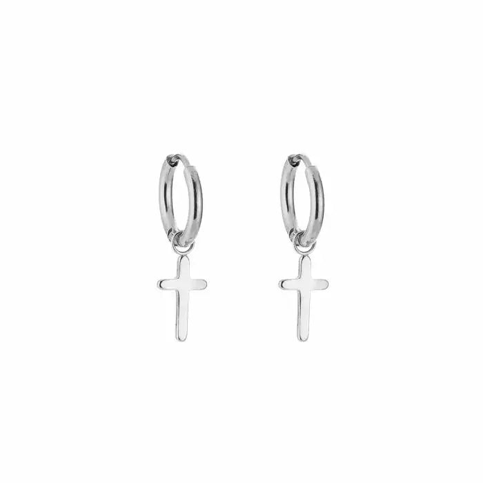 Basic Cross Earrings - Silver - Sieradenbycelin Sieradenbycelin Sieradenbycelin