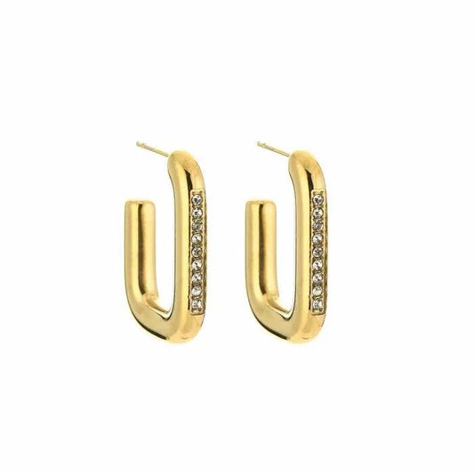Chunky Zirkonia Earrings - Gold