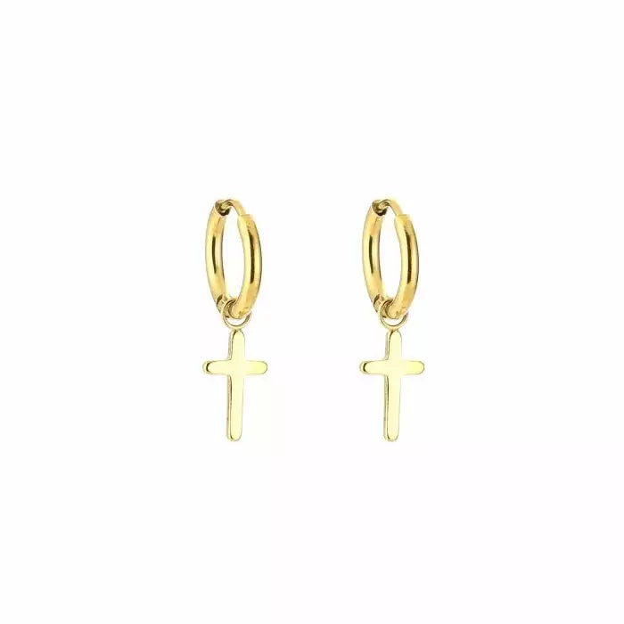 Basic Cross Earrings - Gold