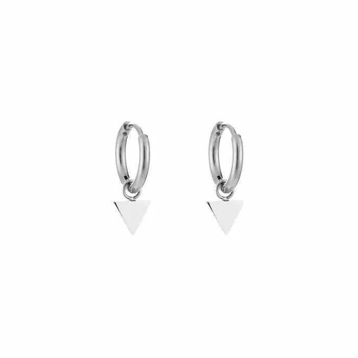 Basic Triangle Earrings - Silver