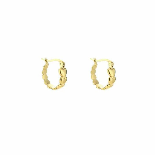 Mini Heart Earrings - Gold