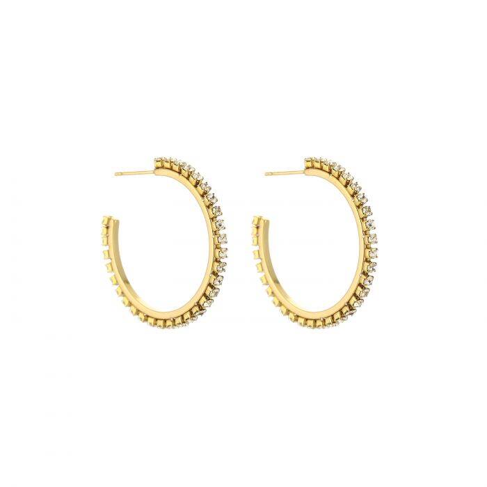 Strassy Earrings - Gold