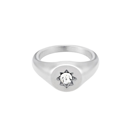 Zegel Zirkonia Ring - Silver
