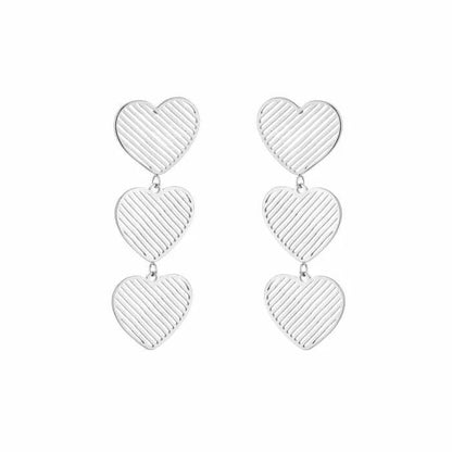 Motivy Heart Earrings - Silver