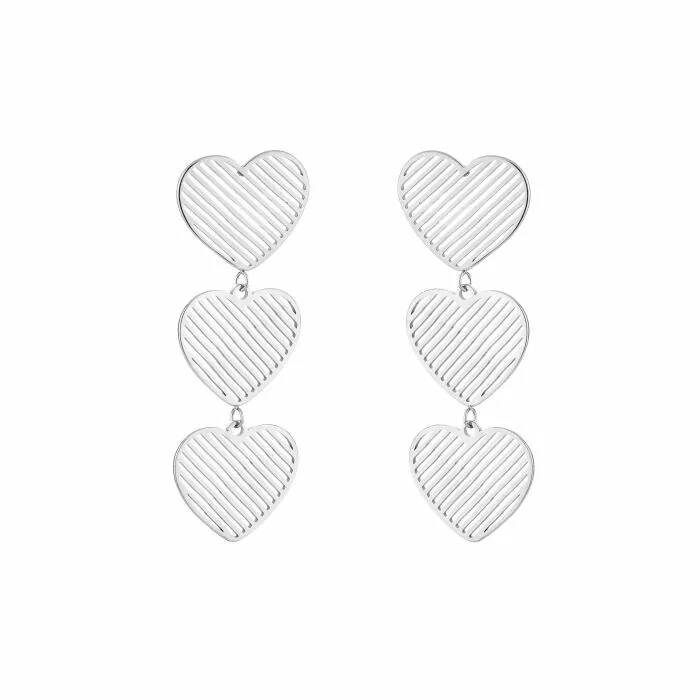 Motivy Heart Earrings - Silver