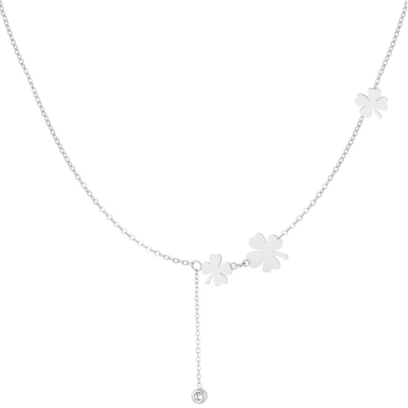 Triple Clover Necklace - Silver