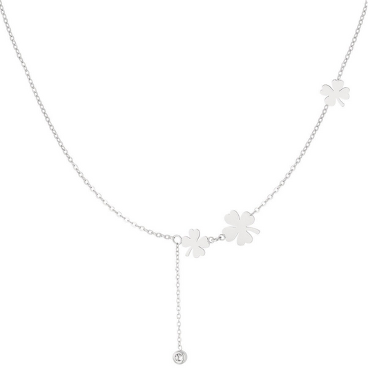 Triple Clover Necklace - Silver